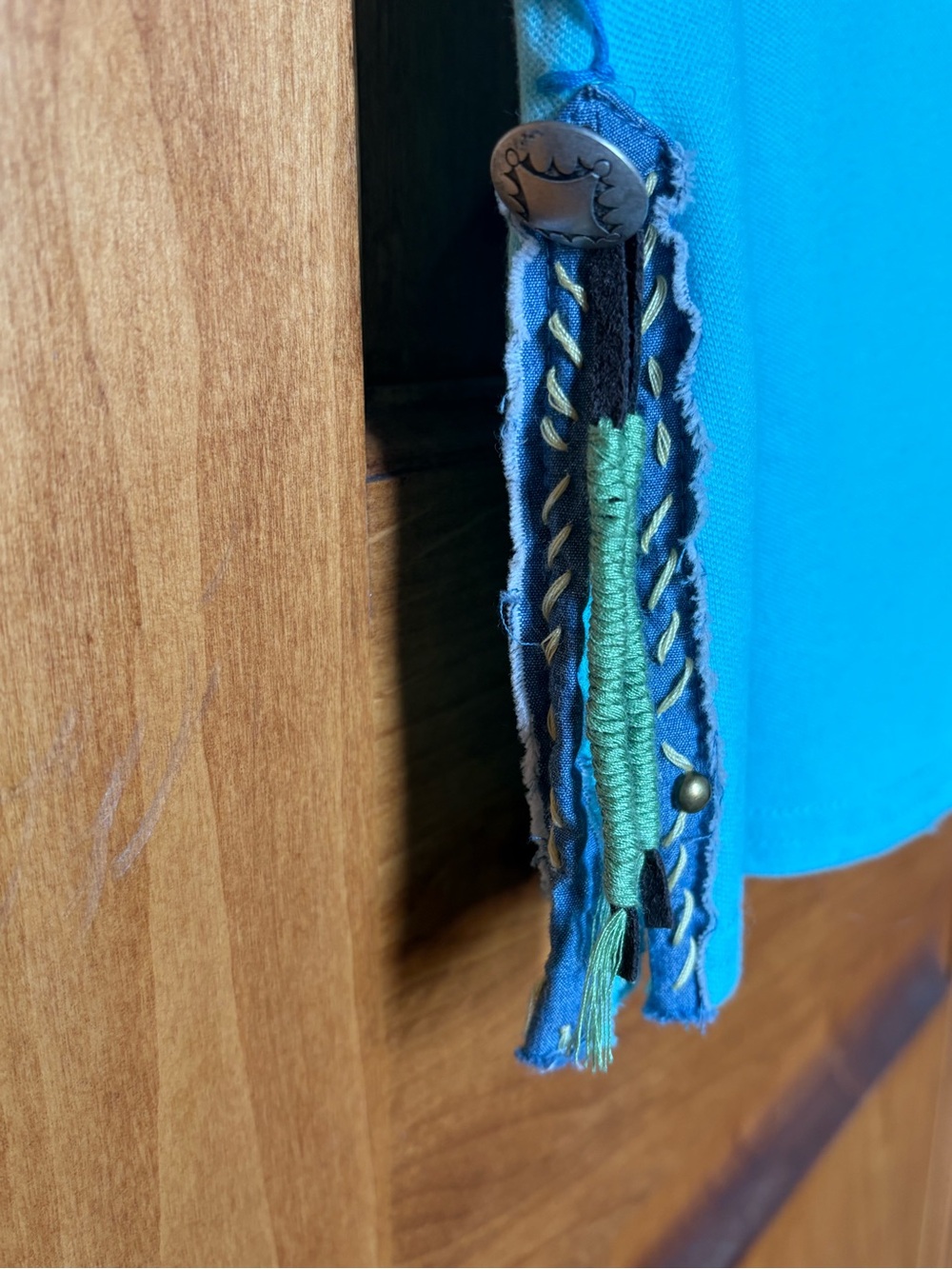 Double D Ranch Turquoise Polo Dress with embroidery and beading. - Picture 4 of 8